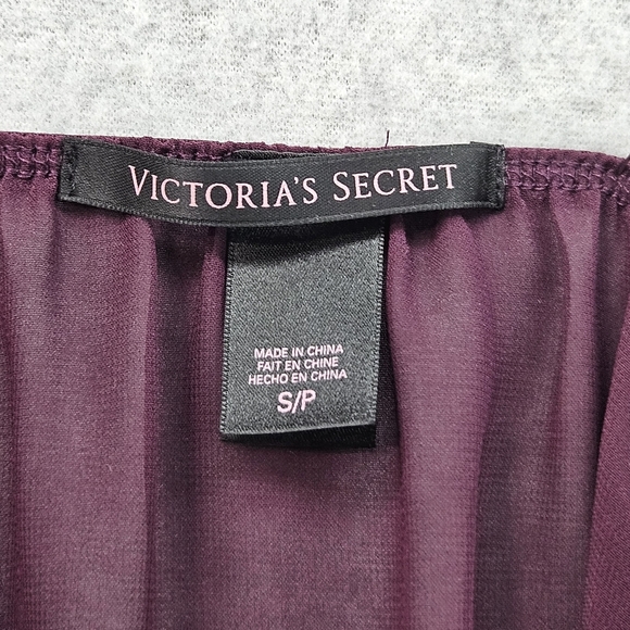Victoria's Secret Sheer Chiffon and Lace Maroon Babydoll Size‎ Small - Picture 4 of 5